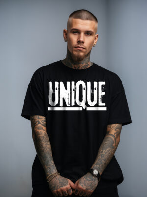 WEAR JOY | Men Unique Graphic Print Round Neck Pure Cotton Black T-Shirt