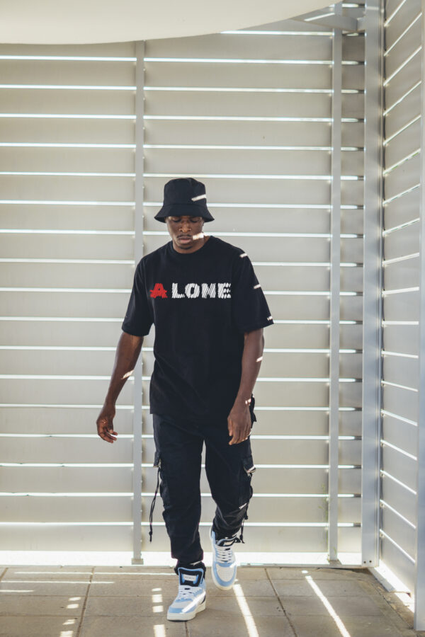 WEAR JOY | Men Alone Graphic Print Round Neck Pure Cotton Black T-Shirt